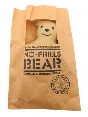 No-Frills Bear By Dakin 1985 in Package Plain 6"